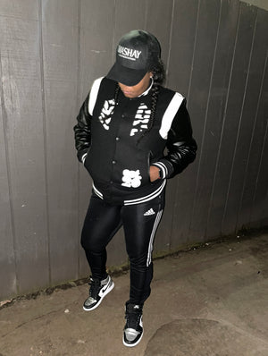 ZEBRA PRINT VARSITY JACKET